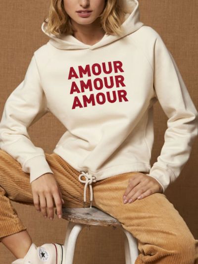 SWEAT FEMME COURT AMOUR AMOUR AMOUR